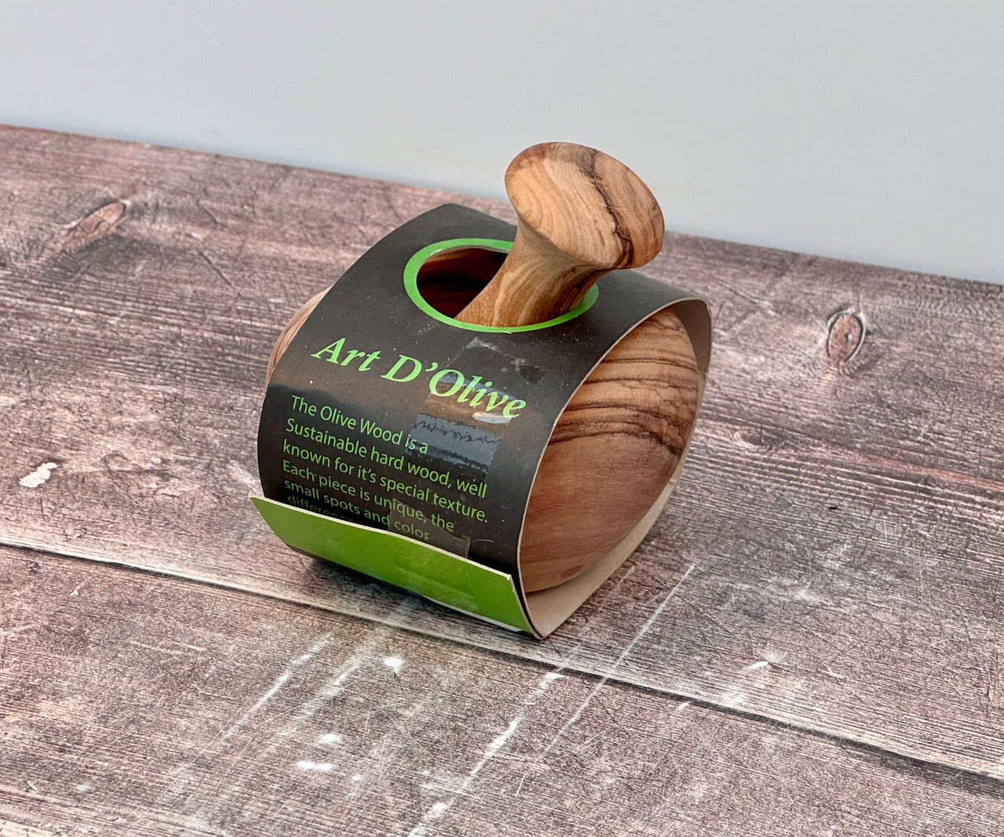 Olive Wood Small Round Pestle and Mortar