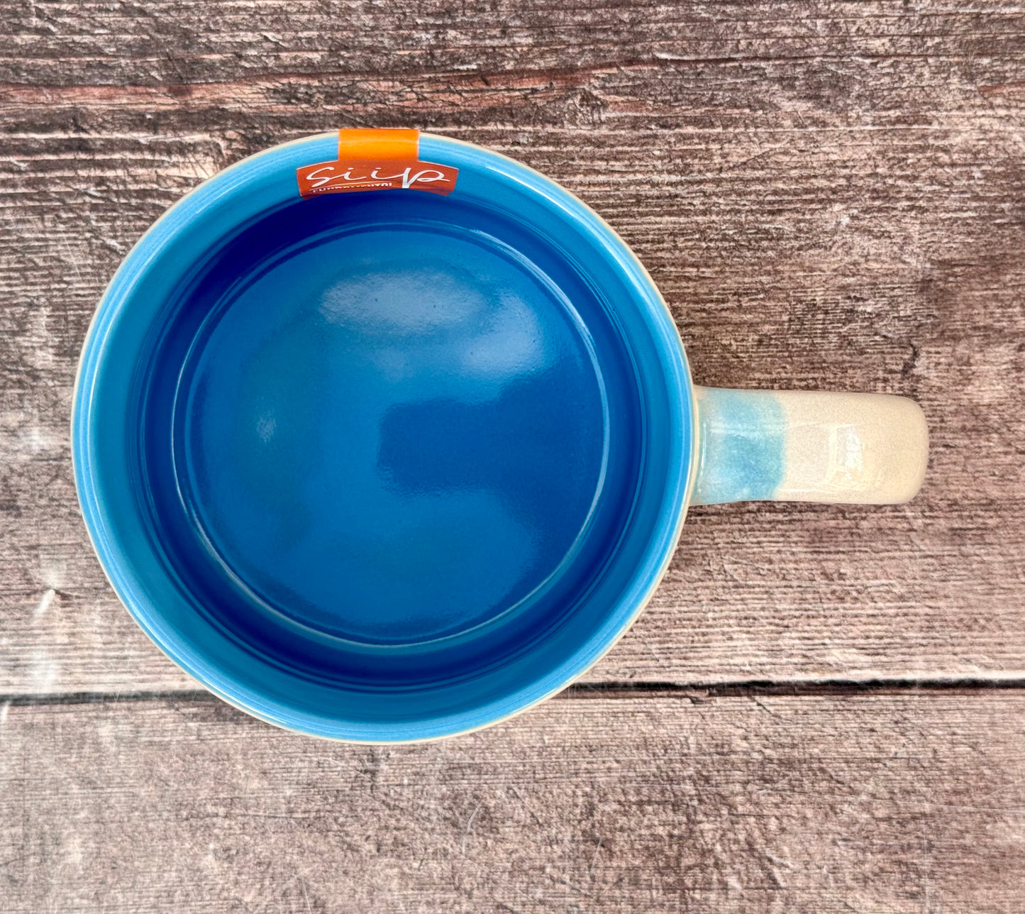 Blue and White Striped Starfish Mug