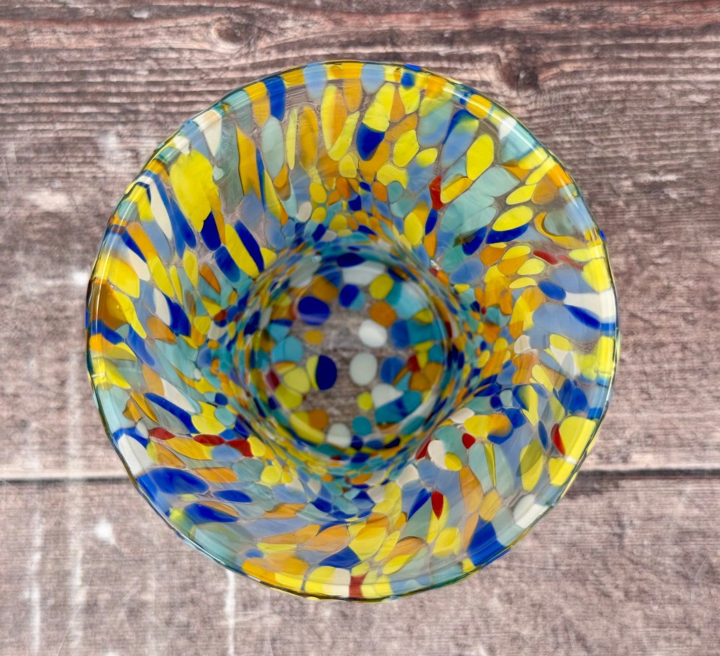 Multi-Coloured Speckled Murano Drinking Glass, 12.5cm