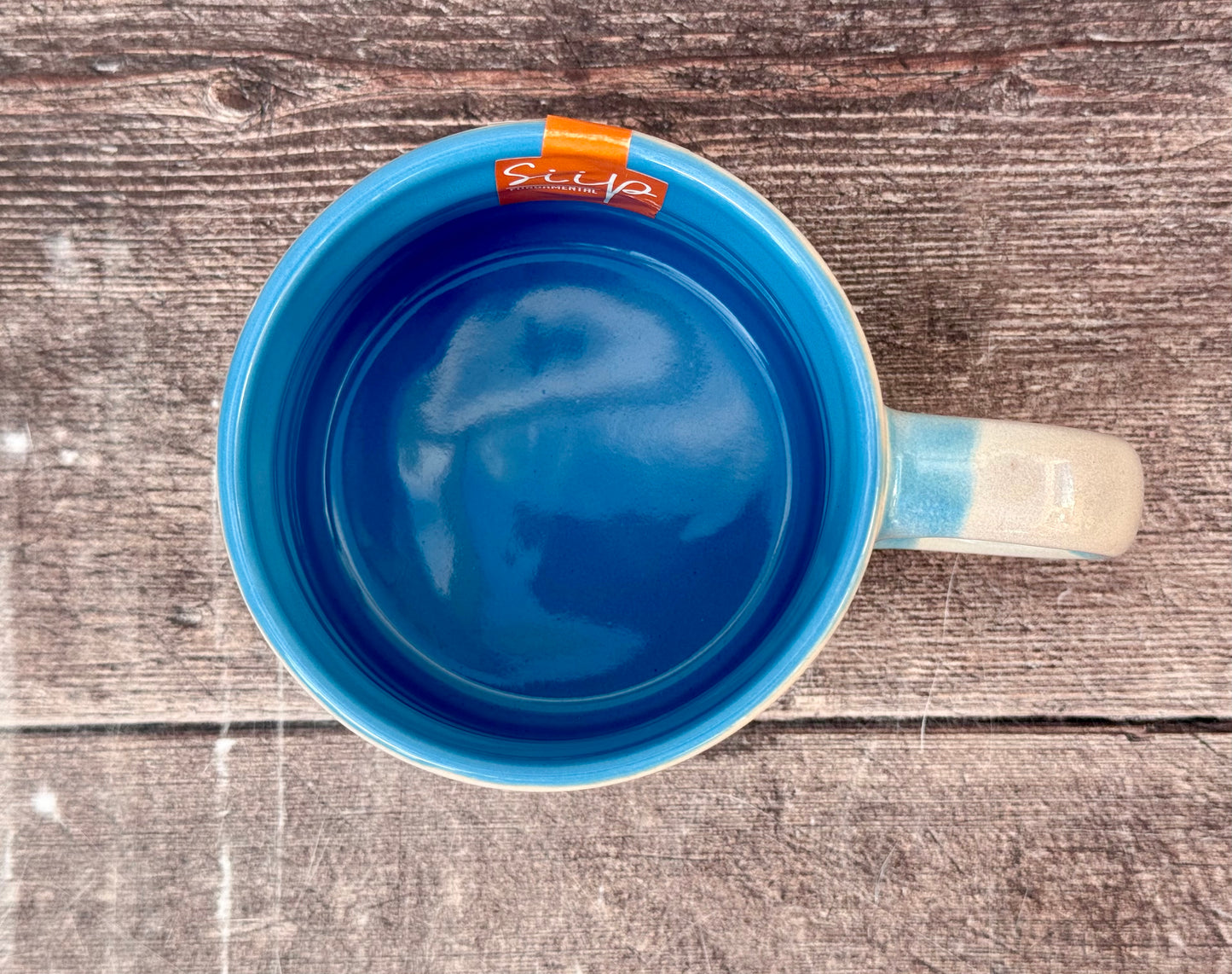 Blue and White Striped Shell Mug