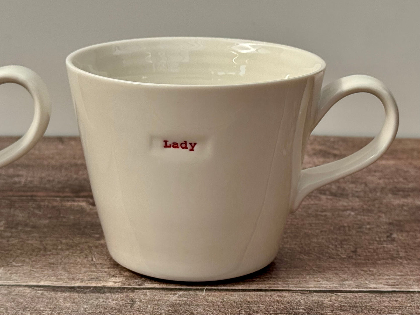 White ‘lord’ and ‘lady’ Mugs, 350ml
