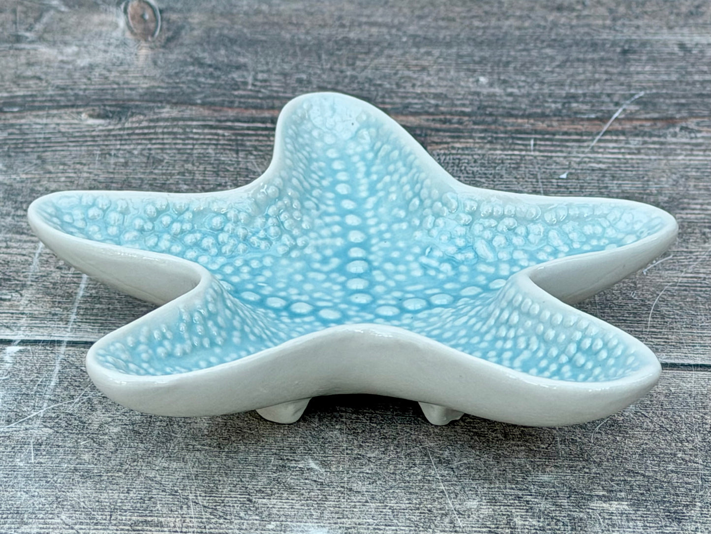 Small Pale Blue Starfish Shaped Dish, 13.5cm