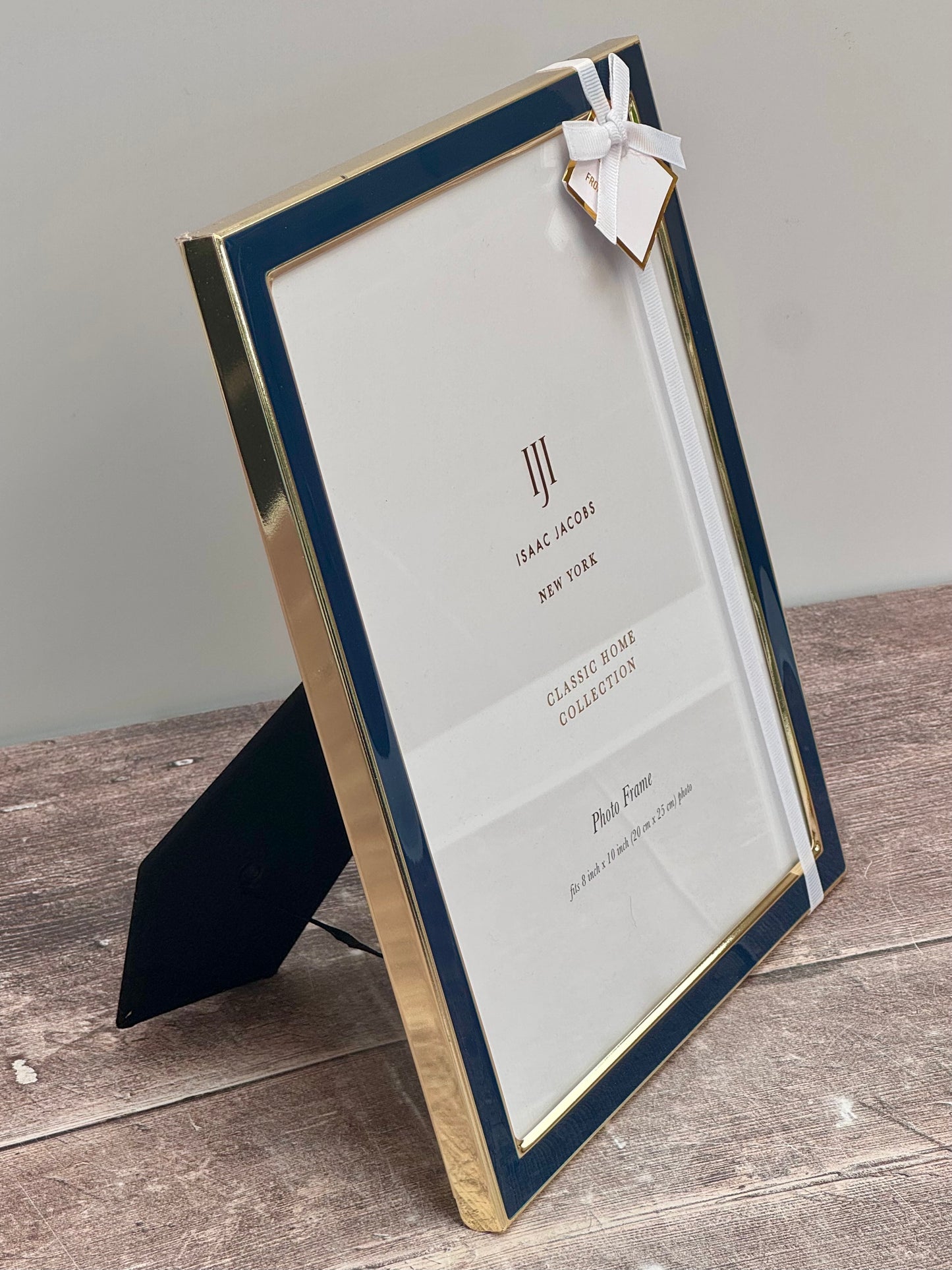 Isaac Jacobs Navy and Gold Tone Photo Frame, 8’ x 10’