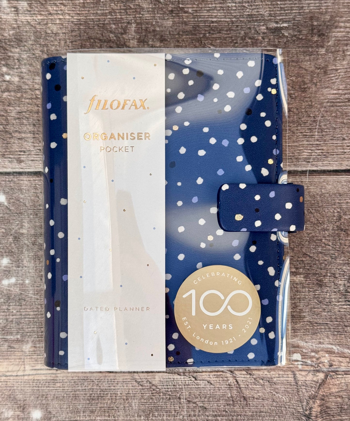 Blue Spotty Filofax Pocket Organiser