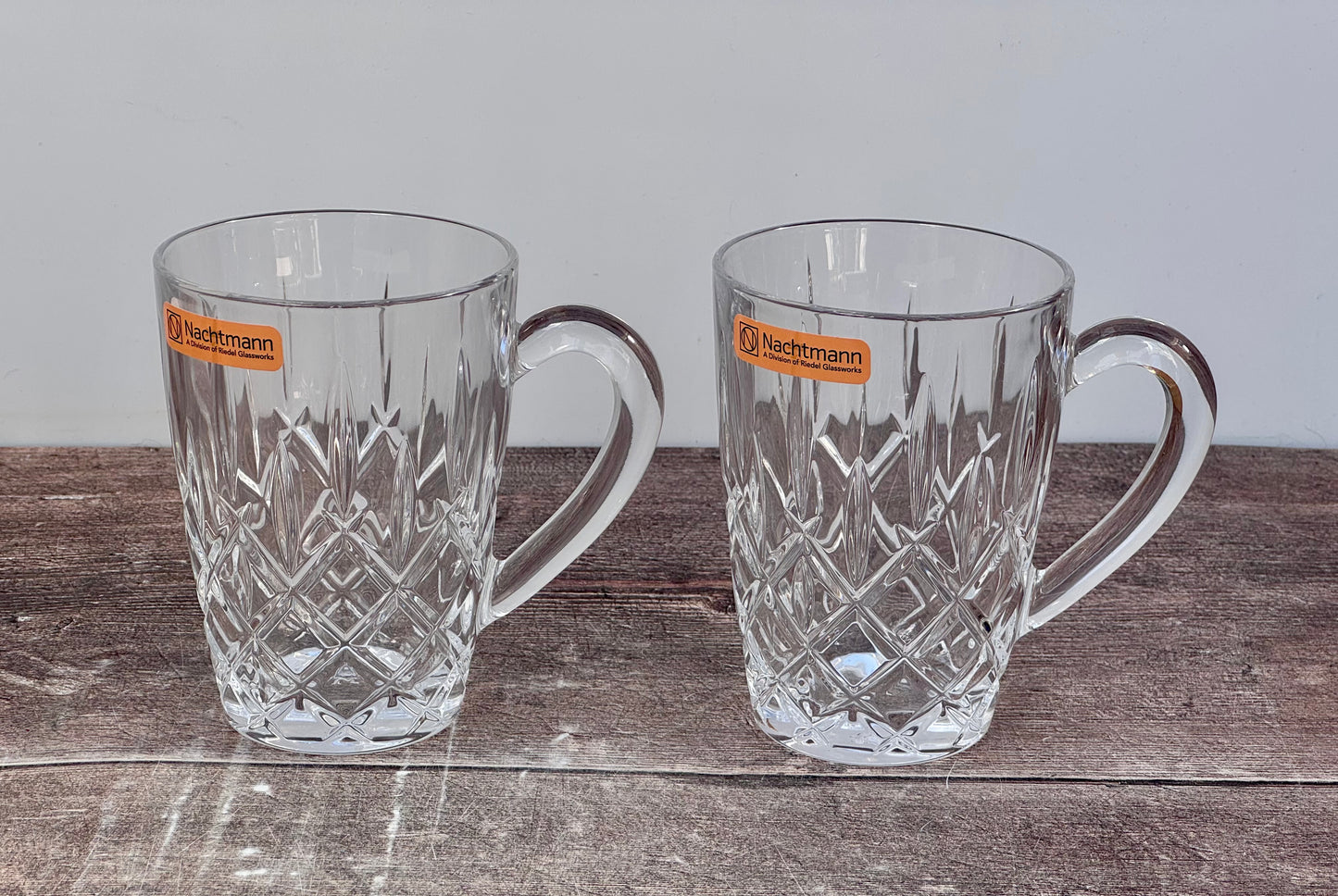 Set of 2 Nachtmann Crystal Glass Coffee Mugs