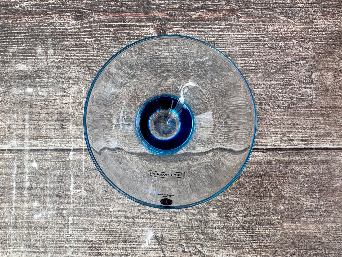 Pair of Blue Base Cocktail Saucer/Glasses