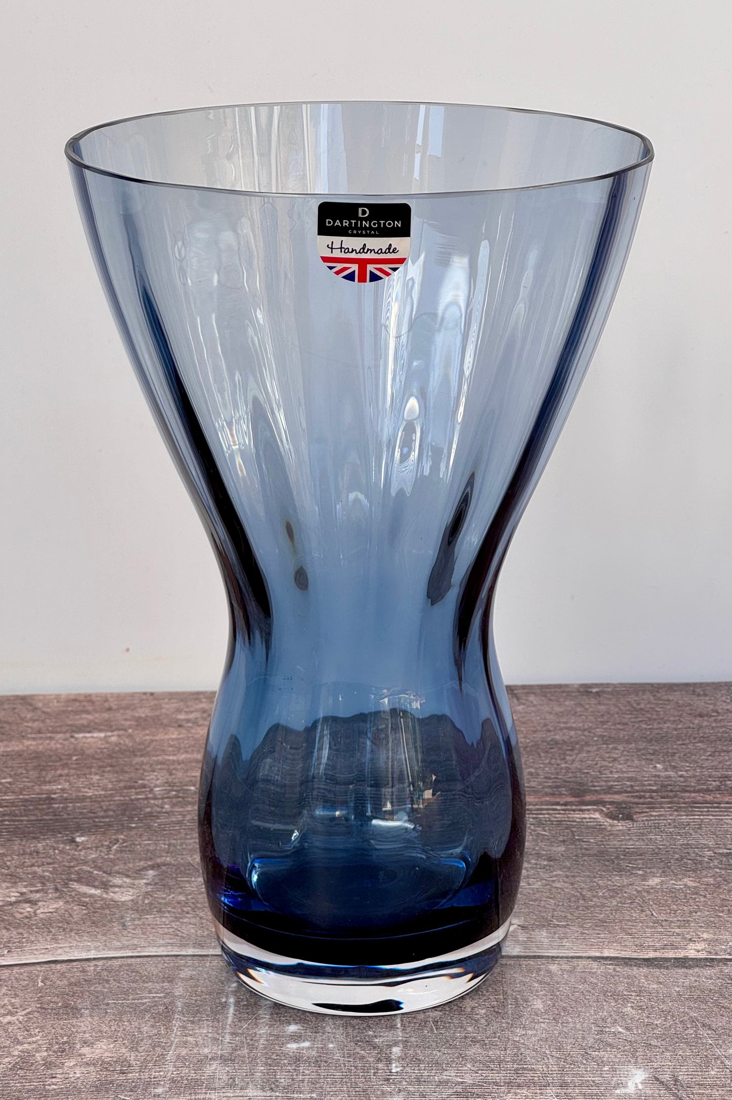 Dartington Crystal Blue Florabundance Flared Vase, 25cm