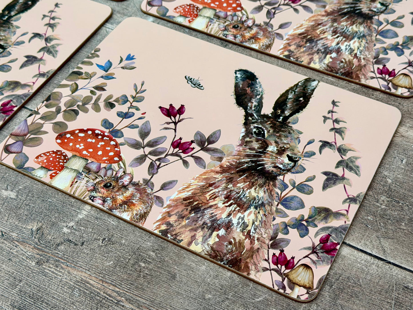Set of 4 Rabbit Design Placemats