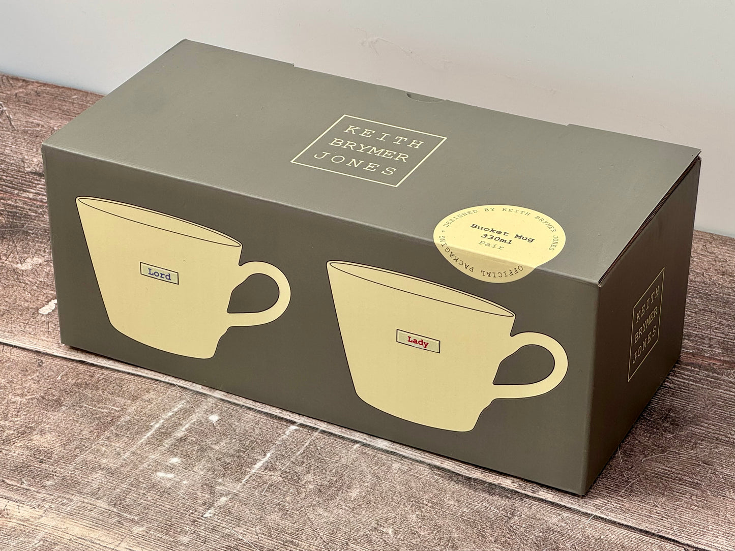 White ‘lord’ and ‘lady’ Mugs, 350ml