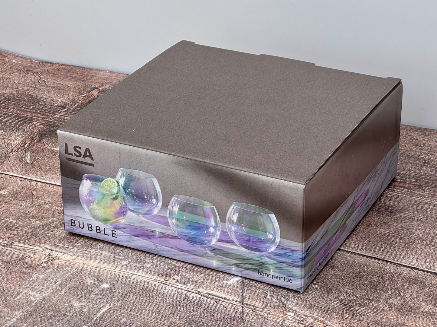 LSA Set of 4 Bubble Pearl Lustre Rocking Tumblers