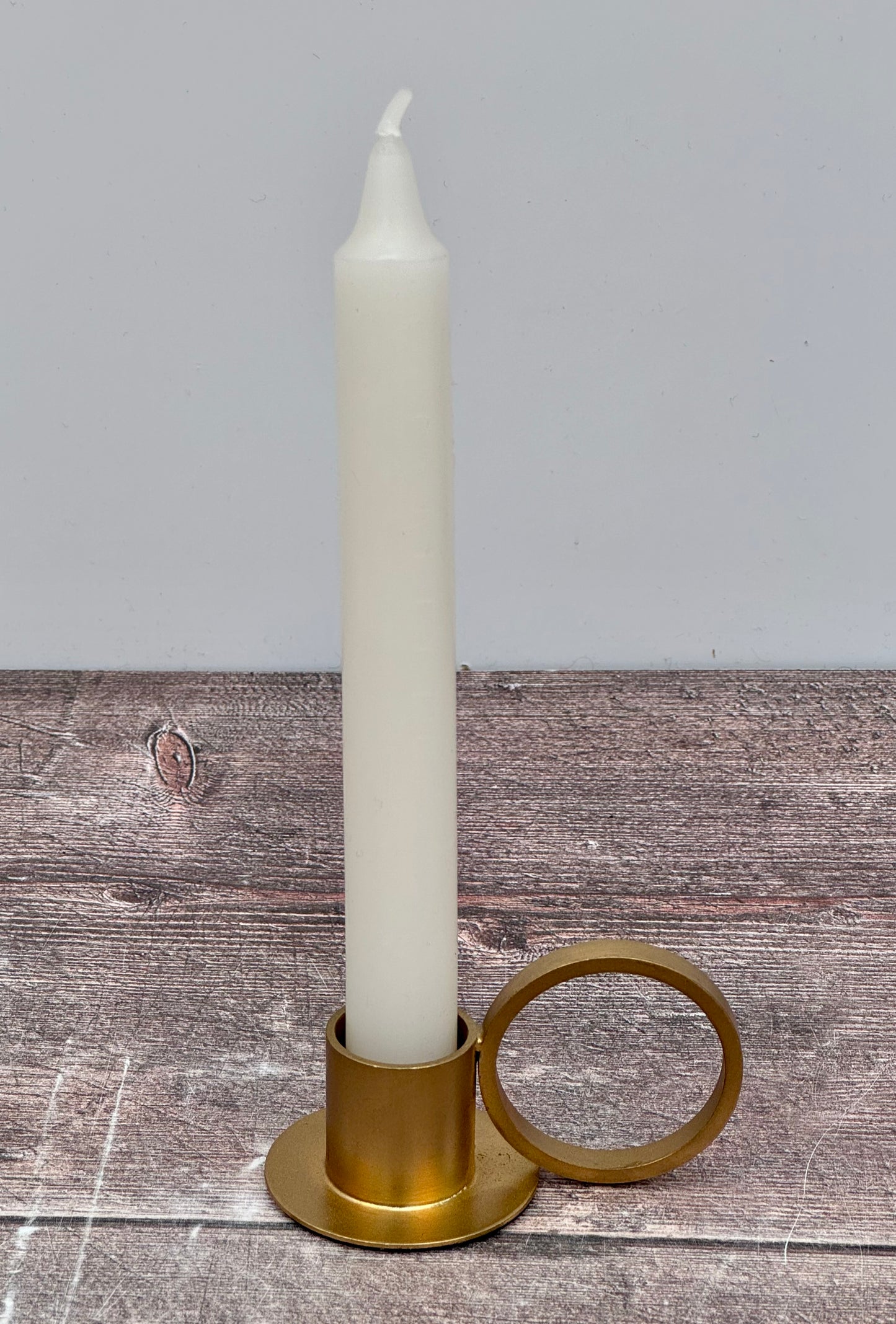 Gold Tone Metal Tea light Holder with Handle