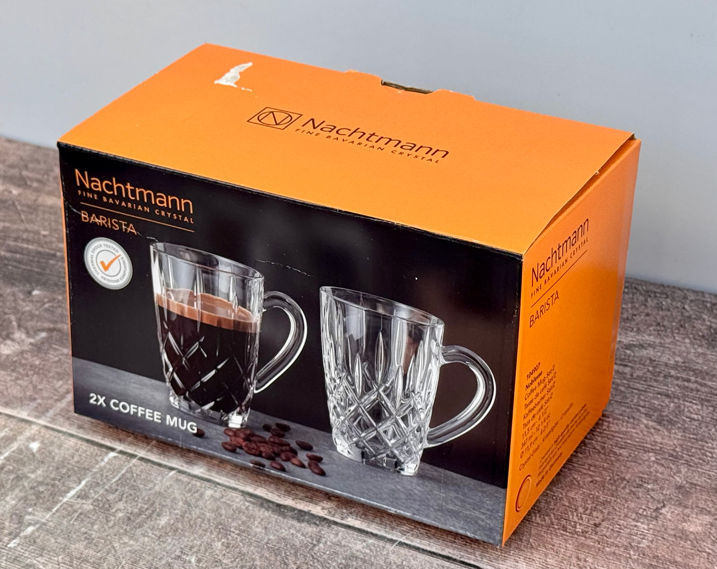 Set of 2 Nachtmann Crystal Glass Coffee Mugs