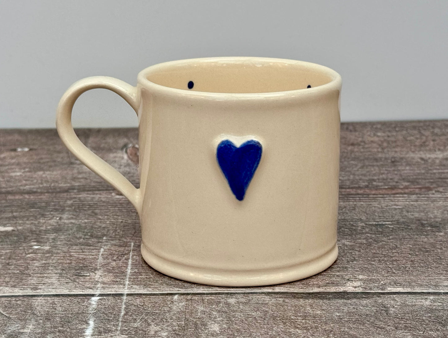 Dark Blue Heart Mug, 150ml