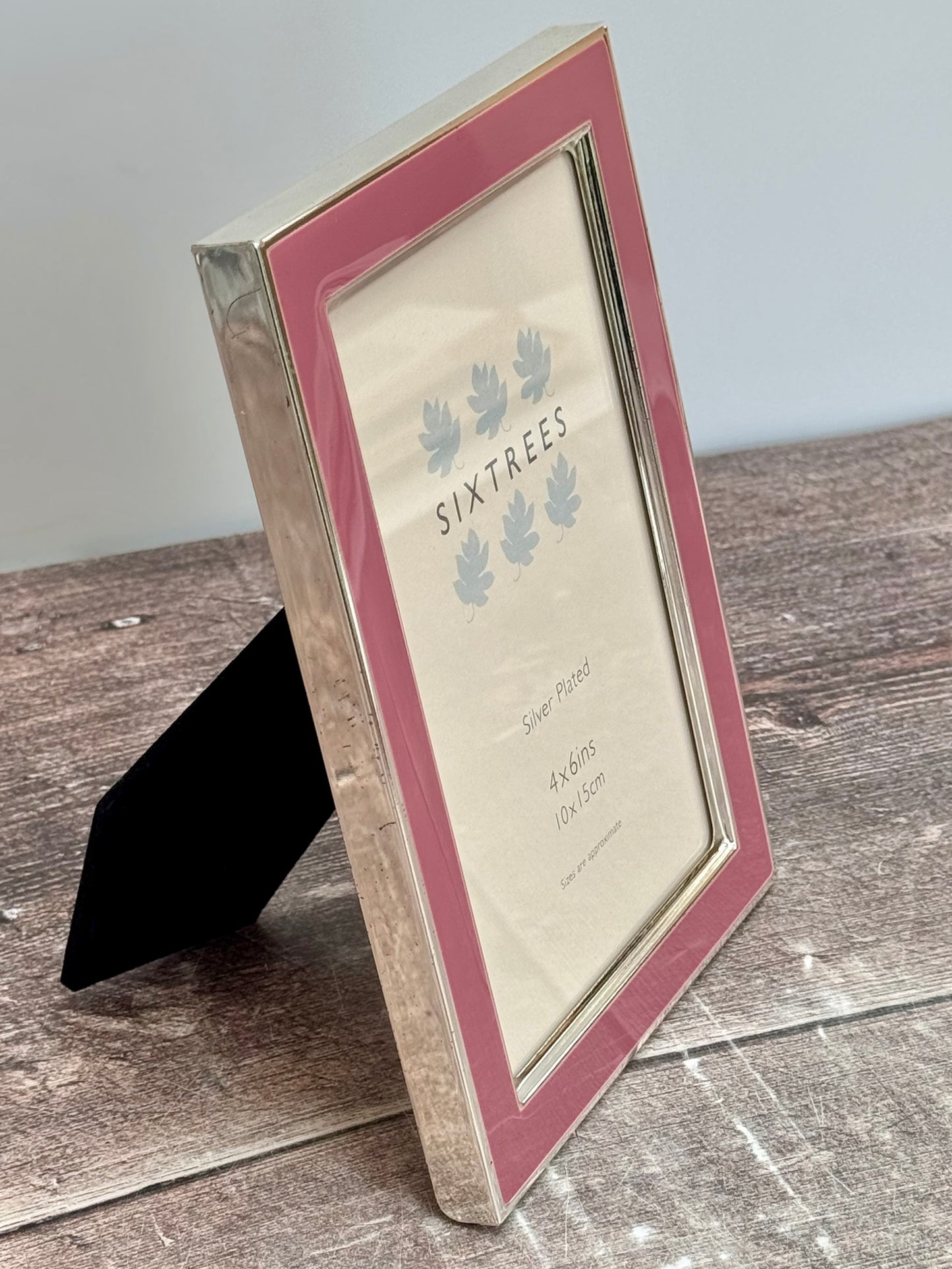 Sixtrees Silver Plated Pink Border Photo Frame, 4’ x 6’