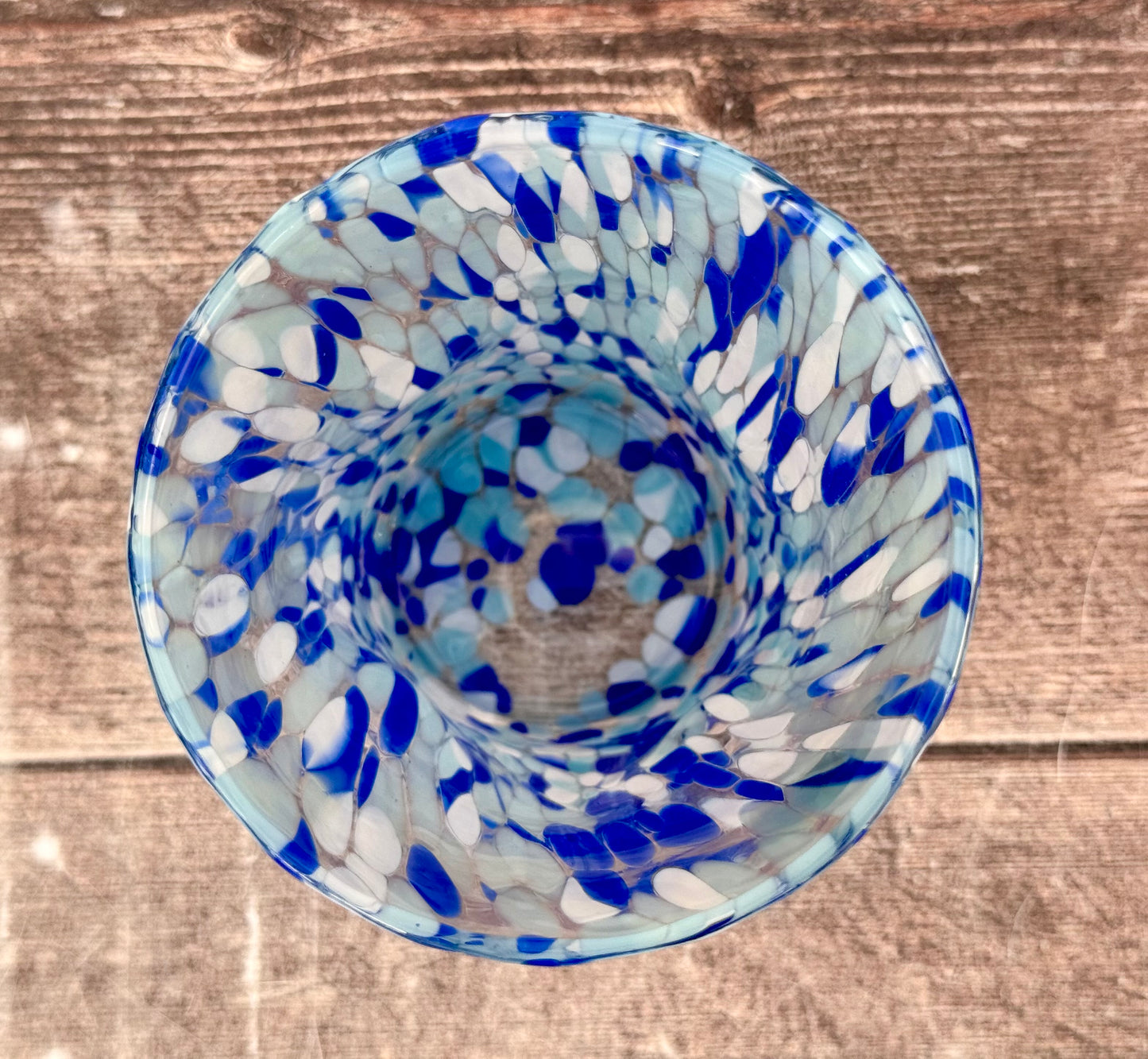 Blue Speckled Murano Drinking Glass, 12.5cm