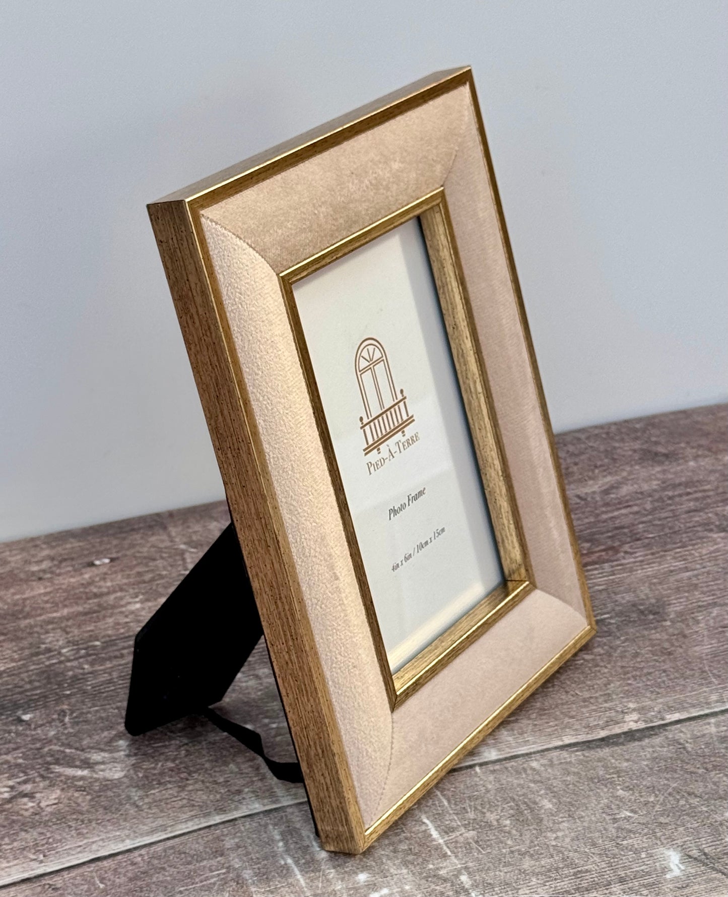 Beige Velvet Photo Frame 4 x 6