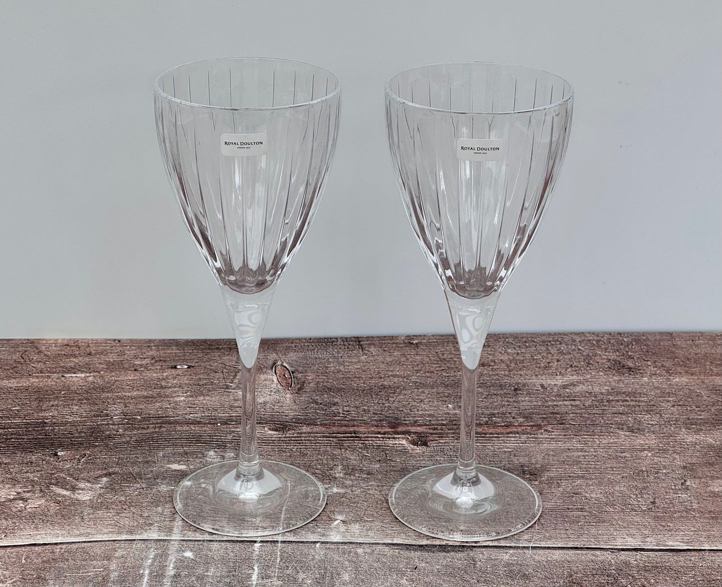Royal Doulton Set of 2 Linear Wine Glasses