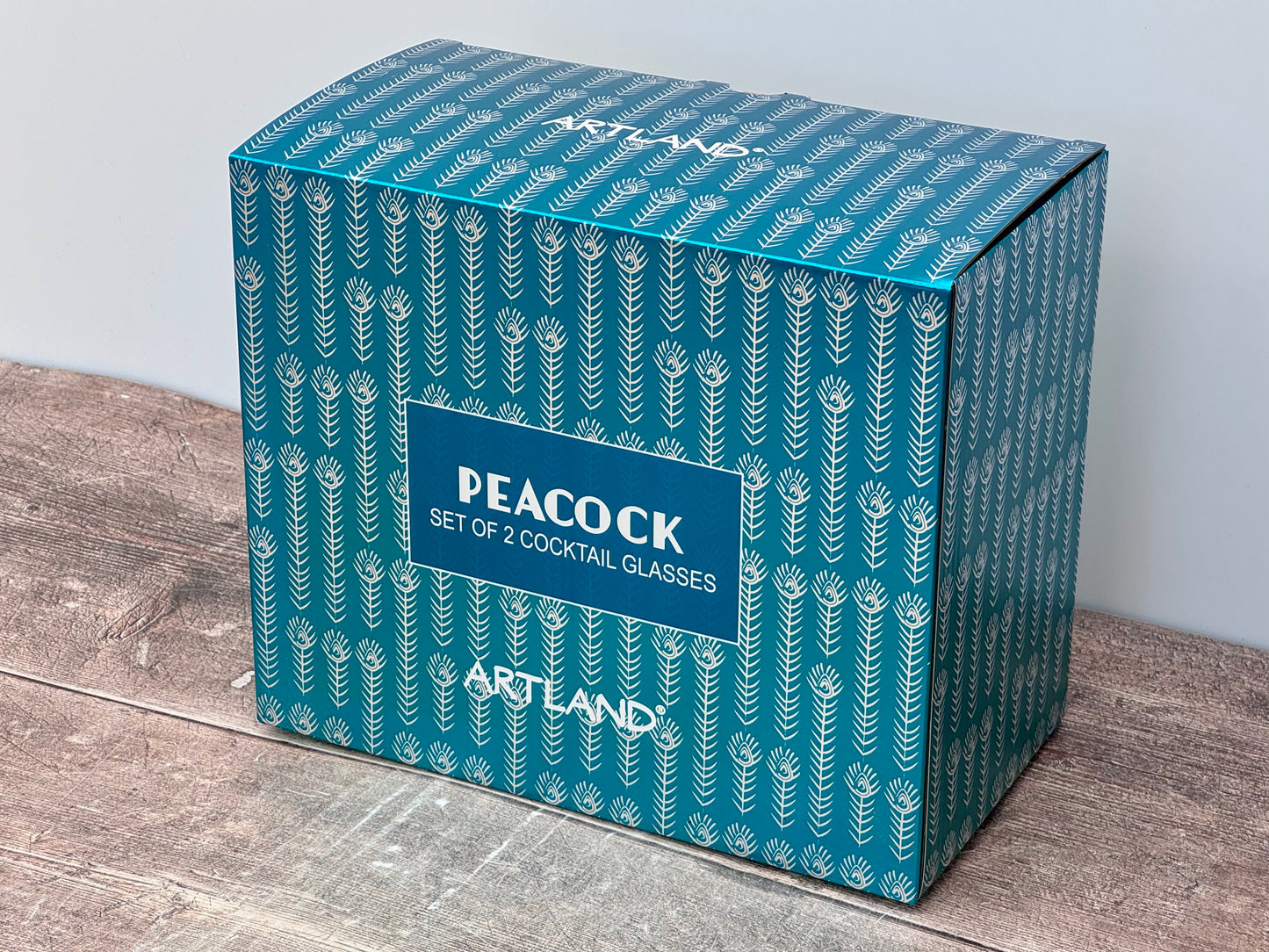 2 Peacock Cocktail Glasses