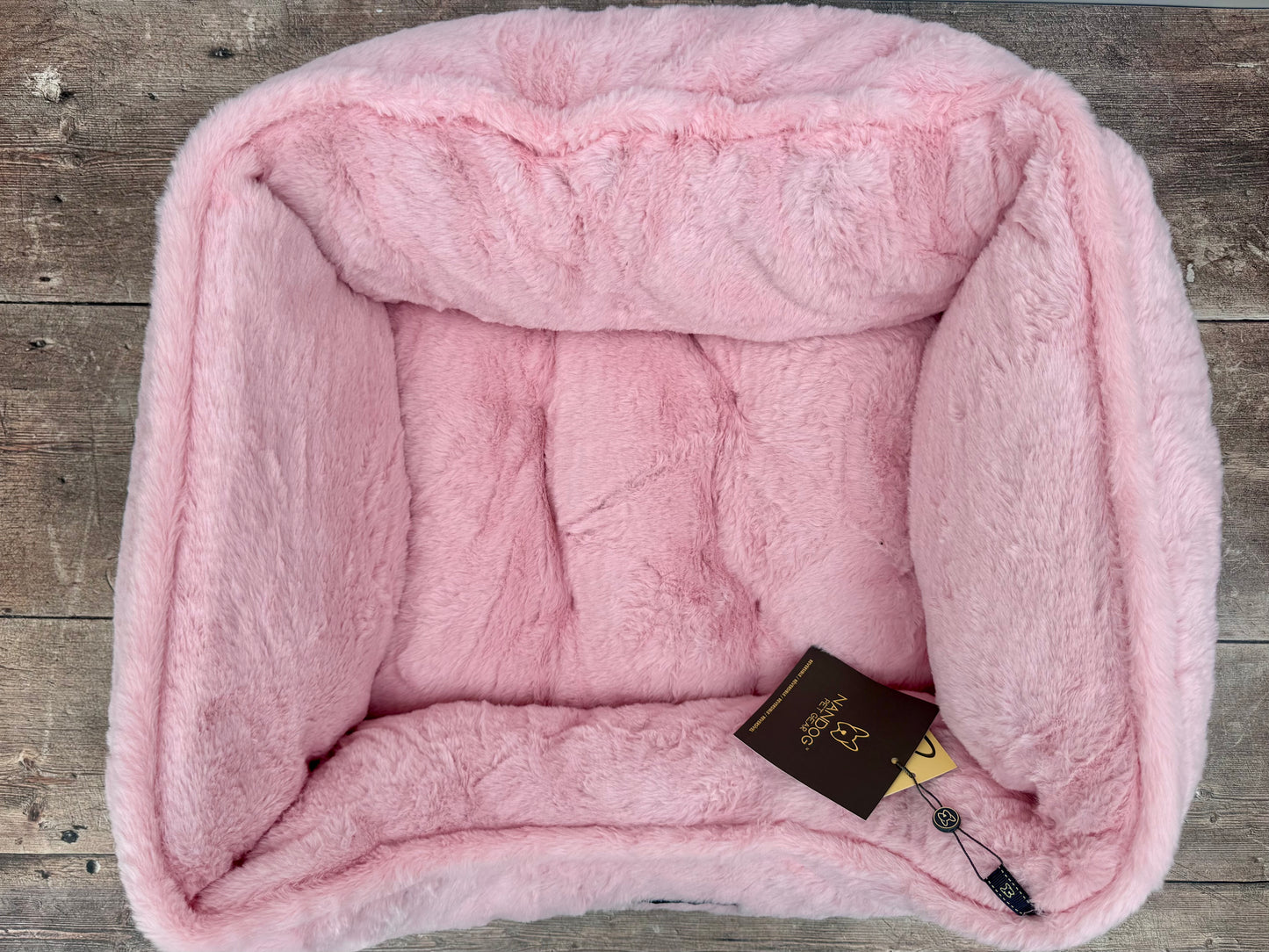 Nandog Pet Gear Pink Fluffy Soft Reversible Dog Bed, 52cm