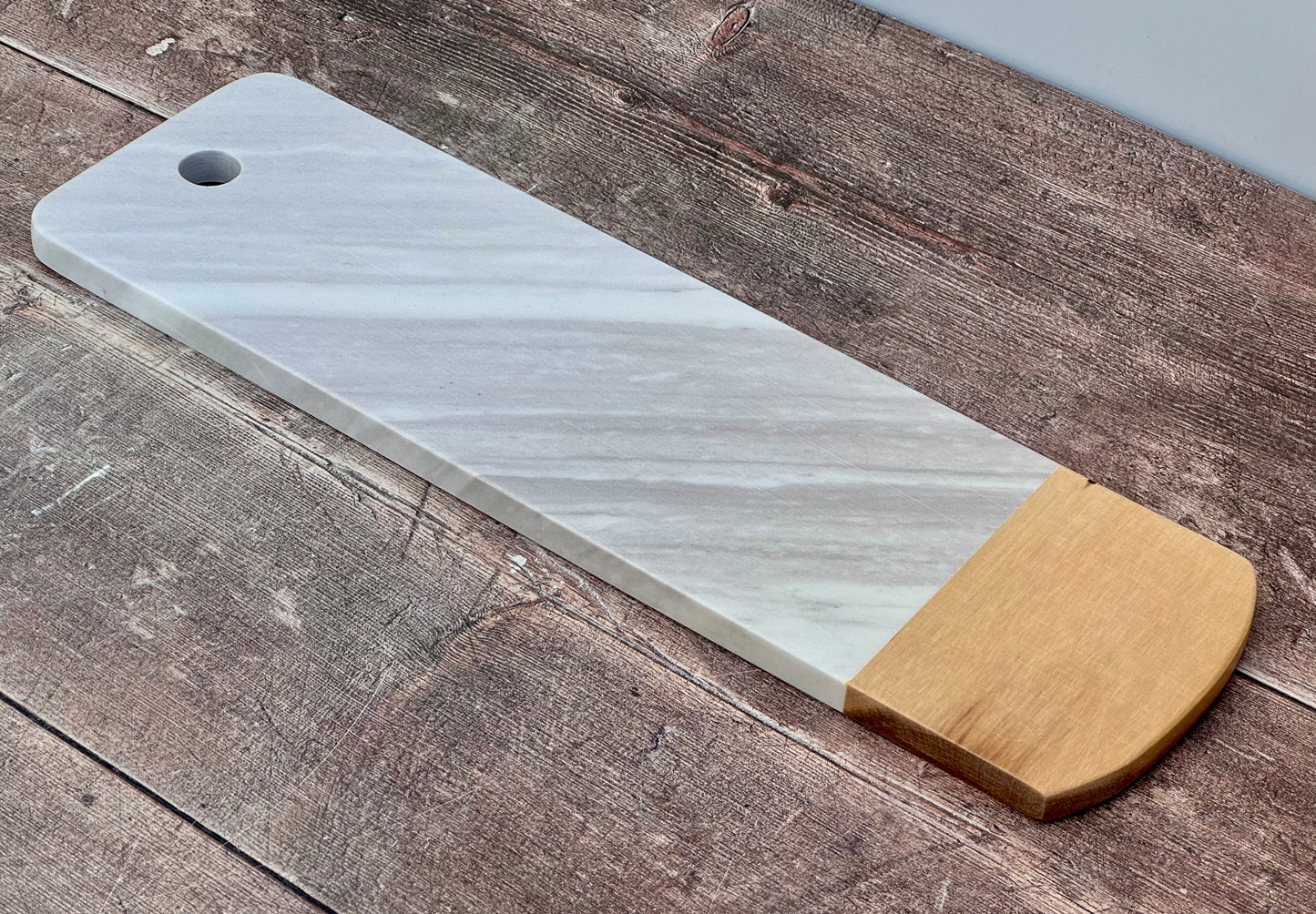 Marble and Acacia Wood Rectangular Cheese/Serving Board