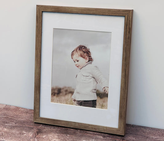 Set of 3 Brown Wood Effect Photo Frames, 11’ x 14’