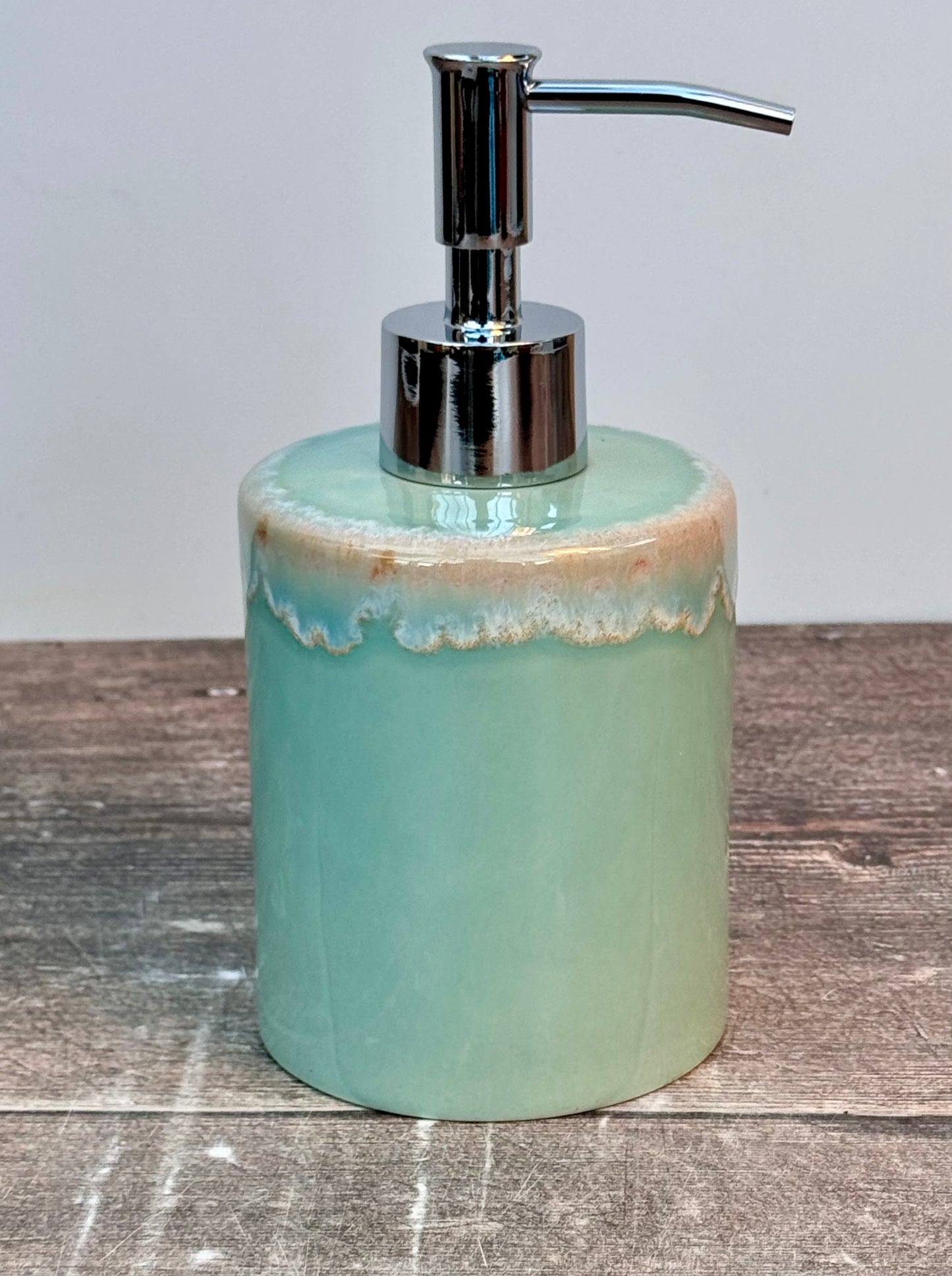 Aqua Patterned Soap Dispenser