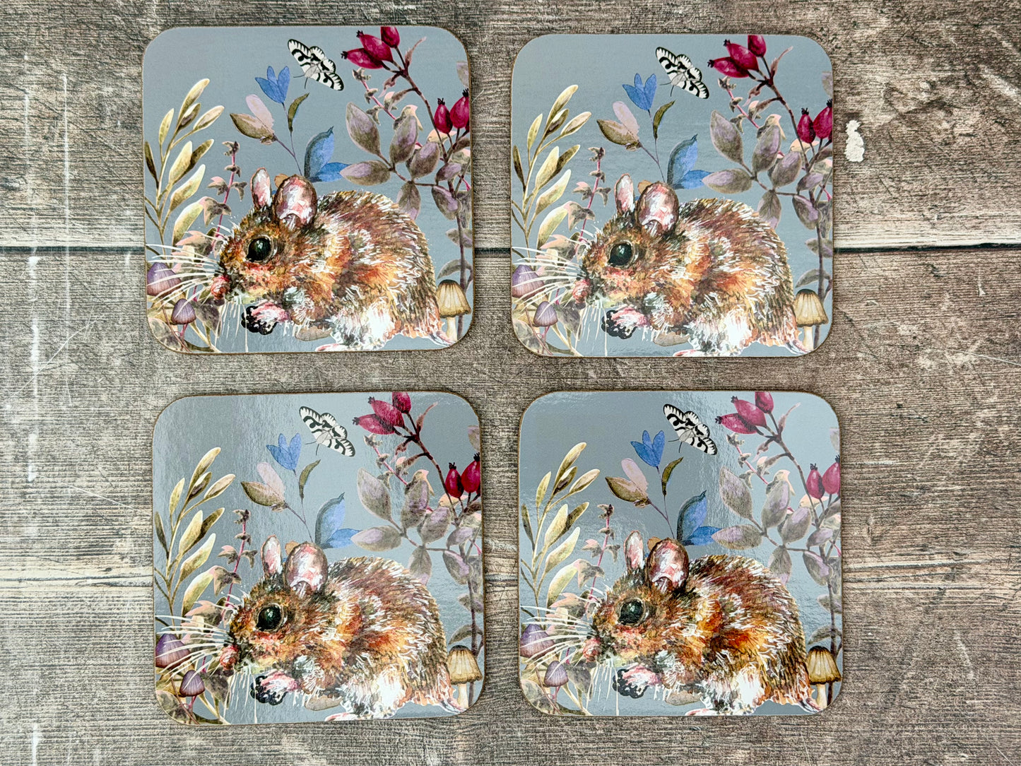 Set of 4 Square Mouse Coasters