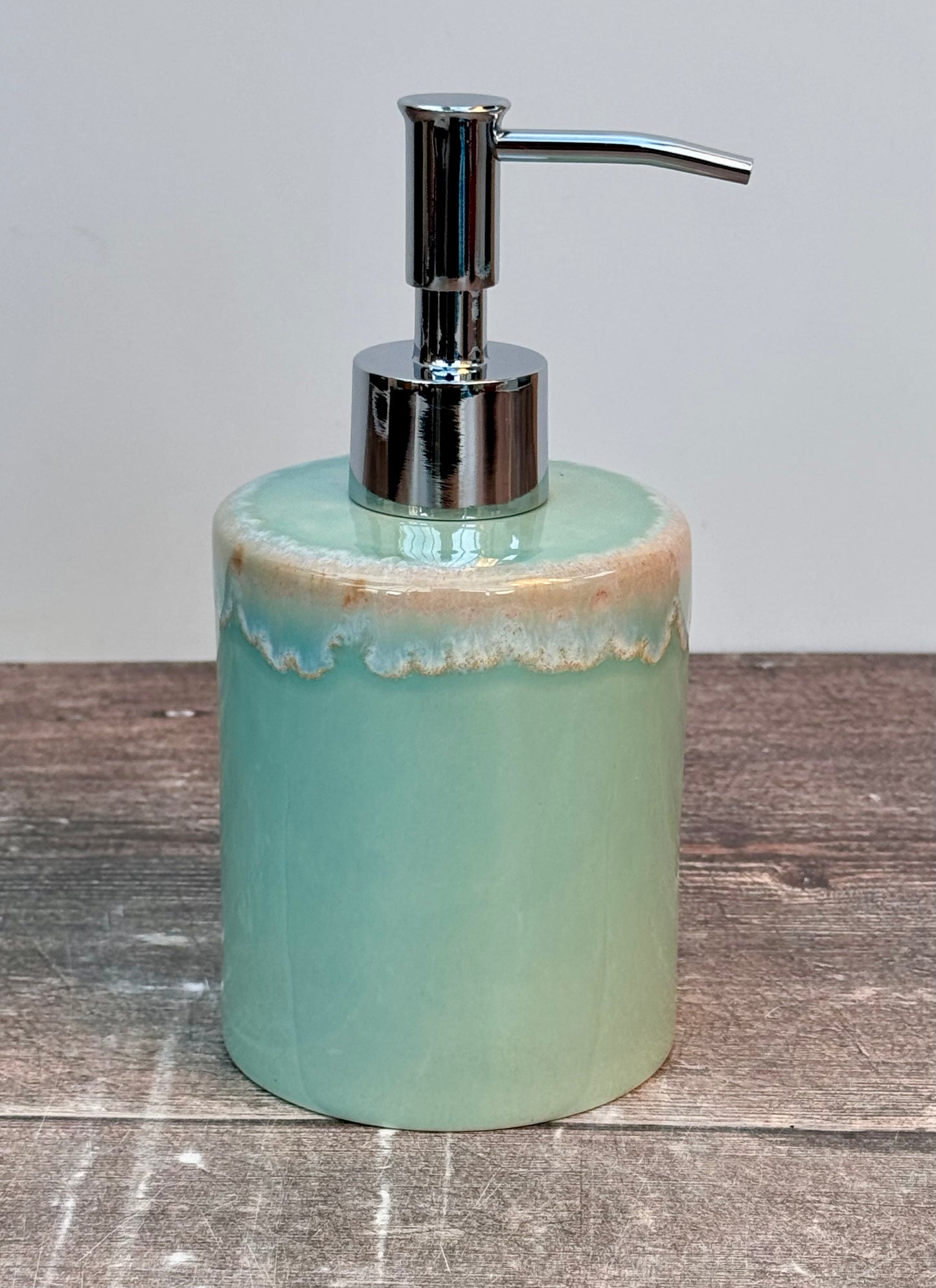 Aqua Patterned Soap Dispenser