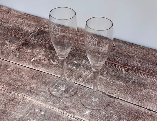 Pair of Vintage Bollinger Champagne Glasses