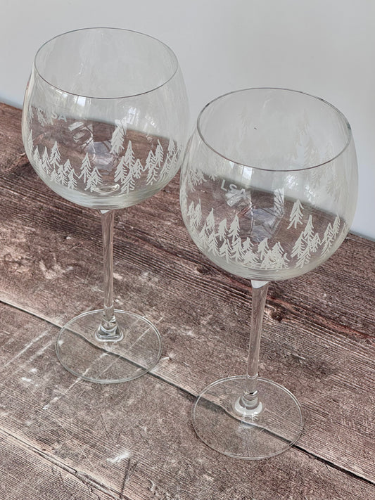 LSA Fir Tree Goblet/Balloon Gin Glasses (2 pack)