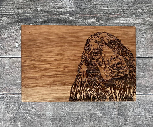 Cocker Spaniel Oak Serving/Cheese Board