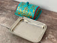 Handpainted Blue Patterned Butter Dish