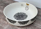 Black and White Flower Patterned Serving Bowl, 26cm