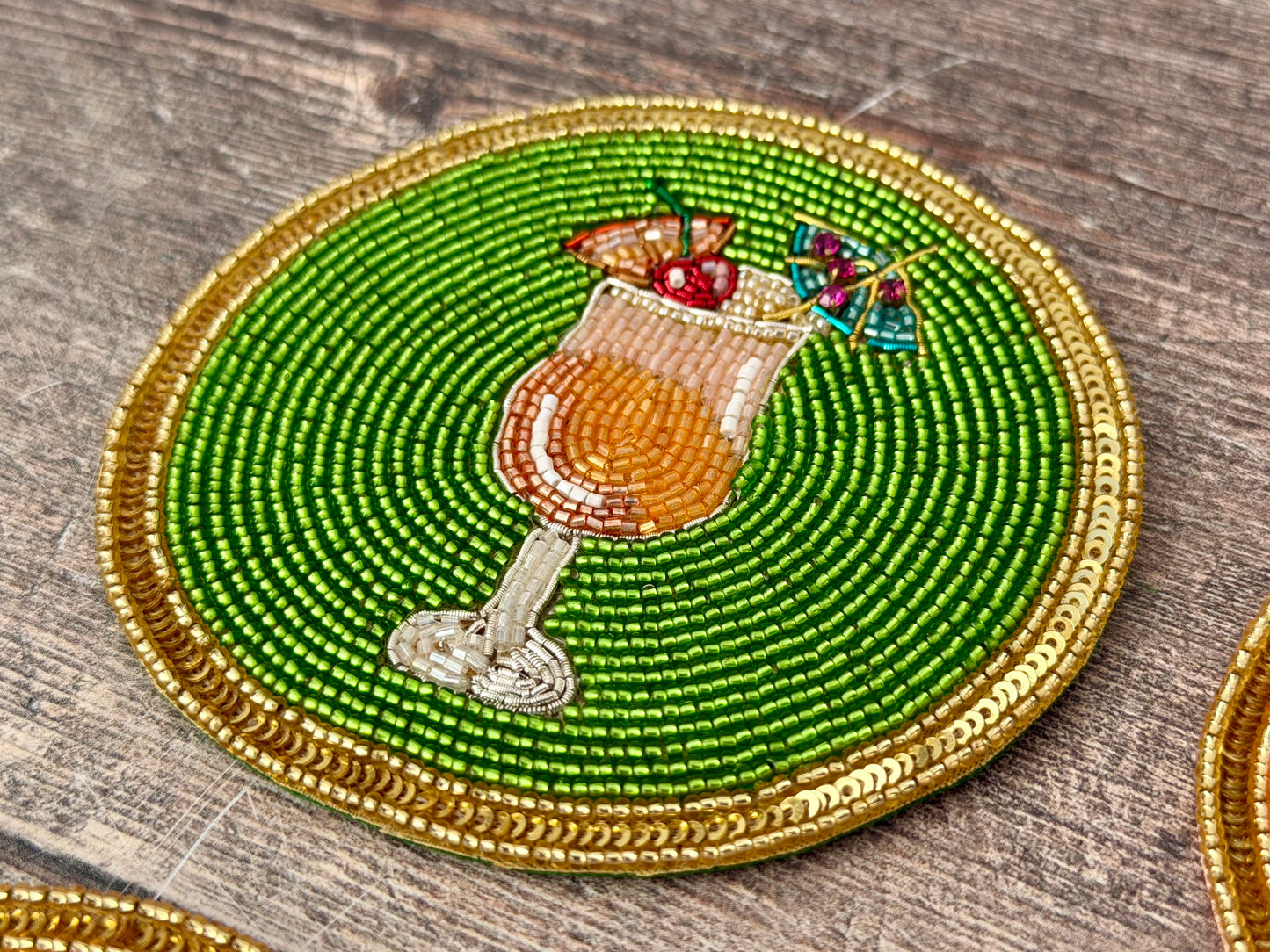 Set of 4 Beaded Cocktail Coasters