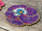 Set of 2 Beaded Flower Coasters