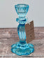 Blue Glass Candlestick, 15.5cm