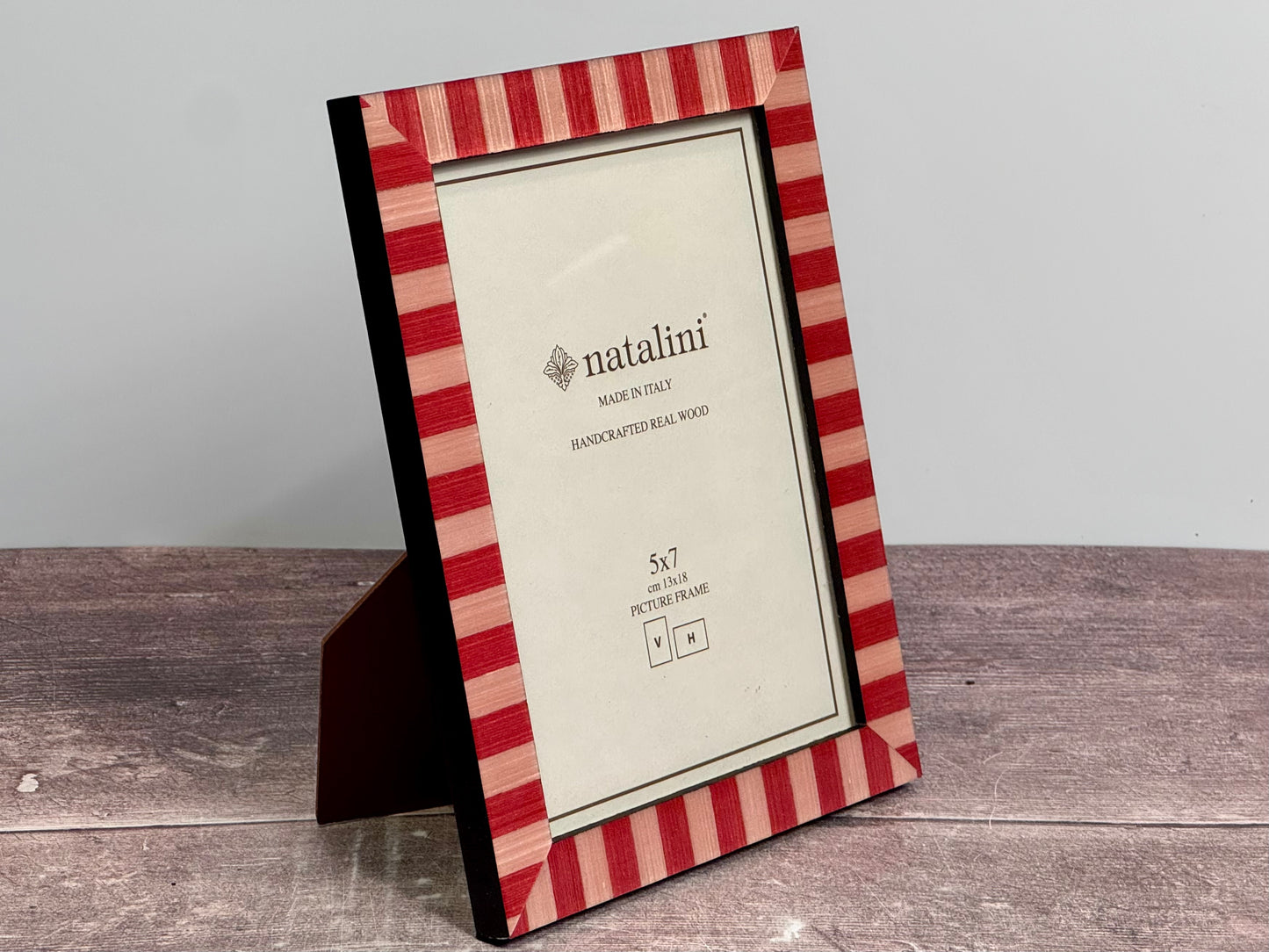 Natalini Red and Pink Striped Photo Frame 5 x 7