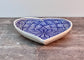 Blue and White Patterned Heart Shaped Plate, 24cm