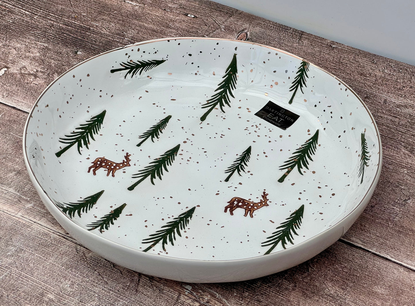 Dartington Reindeer Patterned Pasta/Serving Bowl, 25cm