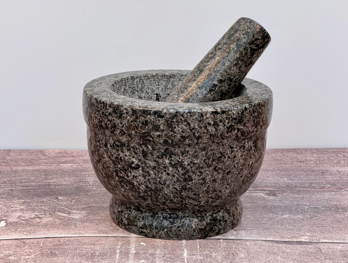 Grey Speckled Mortar and Pestle