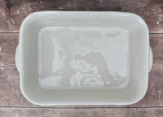 White and Cream Rectangular Baking Dish, 35cm