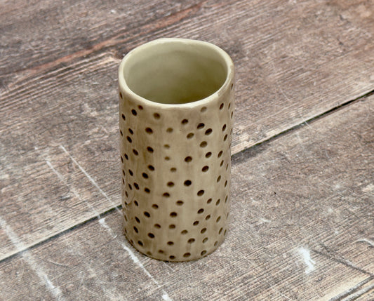 Small Grey Spotty Bud Vase, 9cm