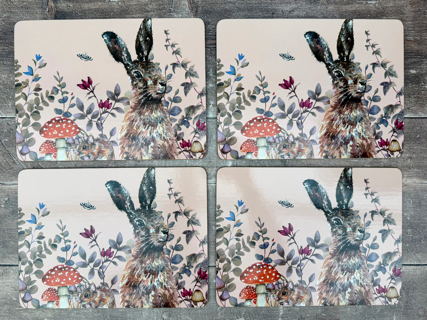 Set of 4 Rabbit Design Placemats