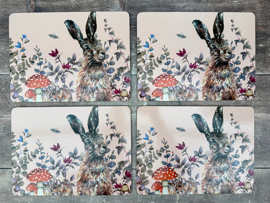 Set of 4 Rabbit Design Placemats