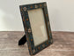 Hand Painted Photo Frame 5’ x 7’ - Black and Pink Flower Design