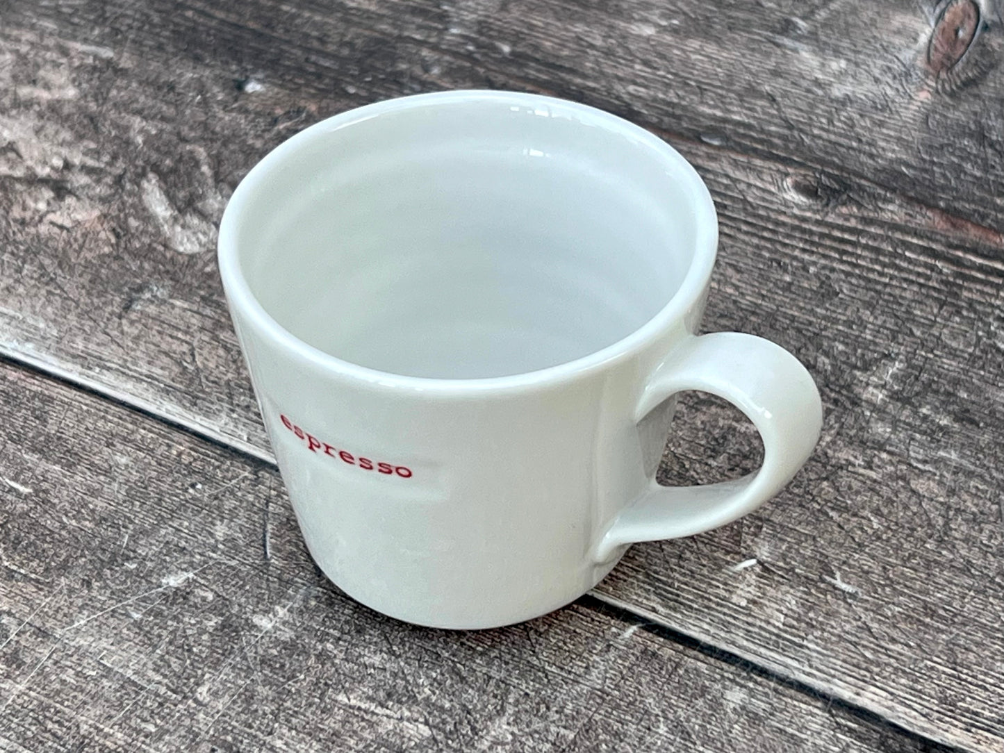 White ‘espresso’ Mug in Red