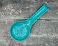 Turquoise Patterned Spoon Rest, 27cm