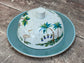 Stork Patterned Round Butter Dish, 17cm