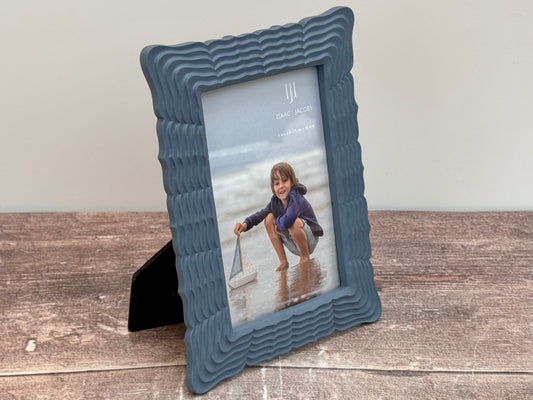Isaac Jacobs Blue Wave Border Photo Frame, 4’ x 6’