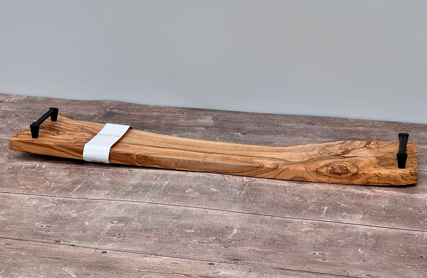 Olive Wood Serving/Cheese Board with Handles, Grain 1